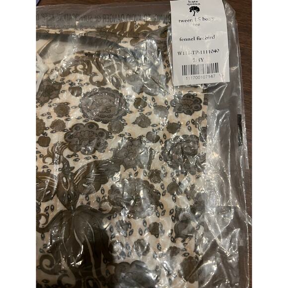 NWT Kate Quinn Fennel Firebird Long Sleeve Boxy Tee Tshirt Bamboo Size 7/8 - Picture 3 of 4